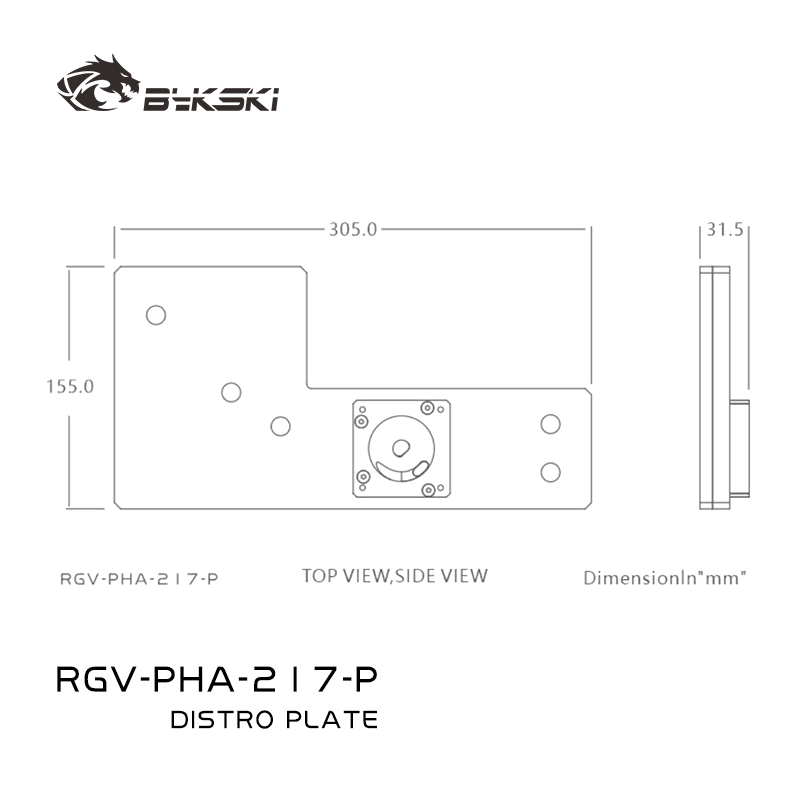 Distro Plate Ddc Pump Combo - Bykski RGV-PHA-217-P Acryl-Distro-Platte/Board-Reservoir, Verwendung für PHANKTEKS